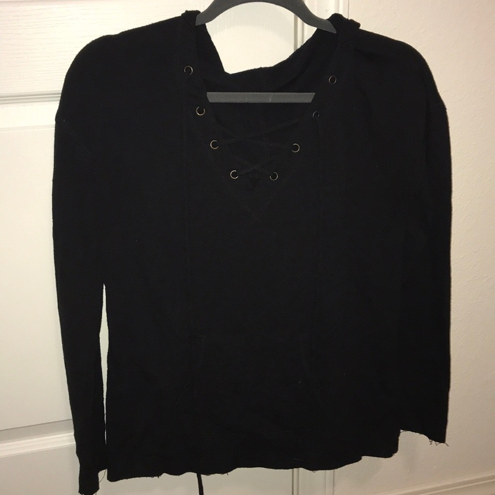 Mossimo Lace Up Long Sleeve with Hood
